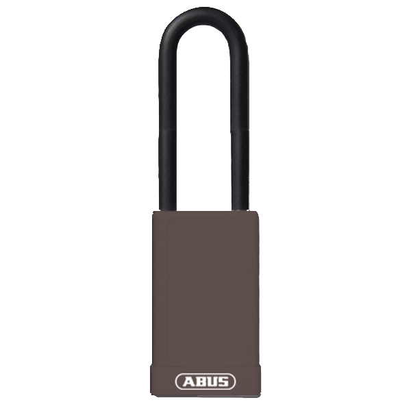 ABUS 74HB Series Long Shackle Lock Out Tag Out Coloured Aluminium Padlock Brown