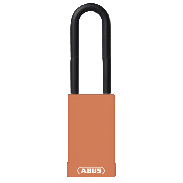 ABUS 74HB Series Long Shackle Lock Out Tag Out Coloured Aluminium Padlock Orange