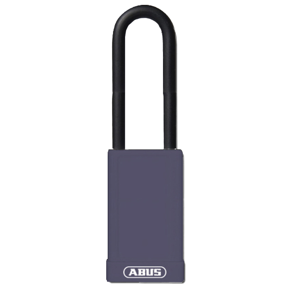 ABUS 74HB Series Long Shackle Lock Out Tag Out Coloured Aluminium Padlock Purple