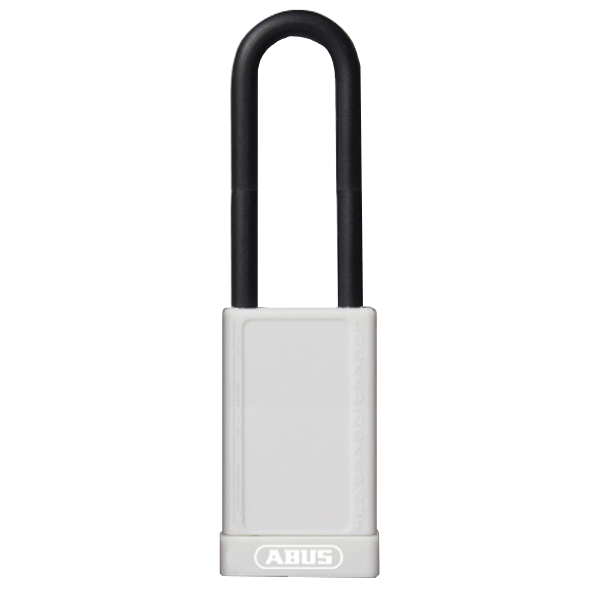 ABUS 74HB Series Long Shackle Lock Out Tag Out Coloured Aluminium Padlock White