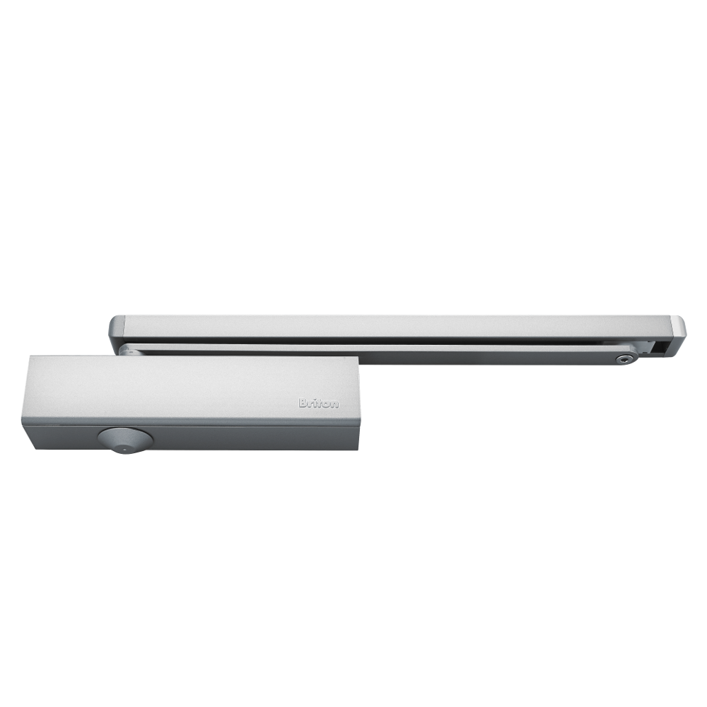 BRITON 2320 & 2321 Size 2-4 Cam Action Door Closer Pull / Push Trimplate Cover - Silver Enamelled