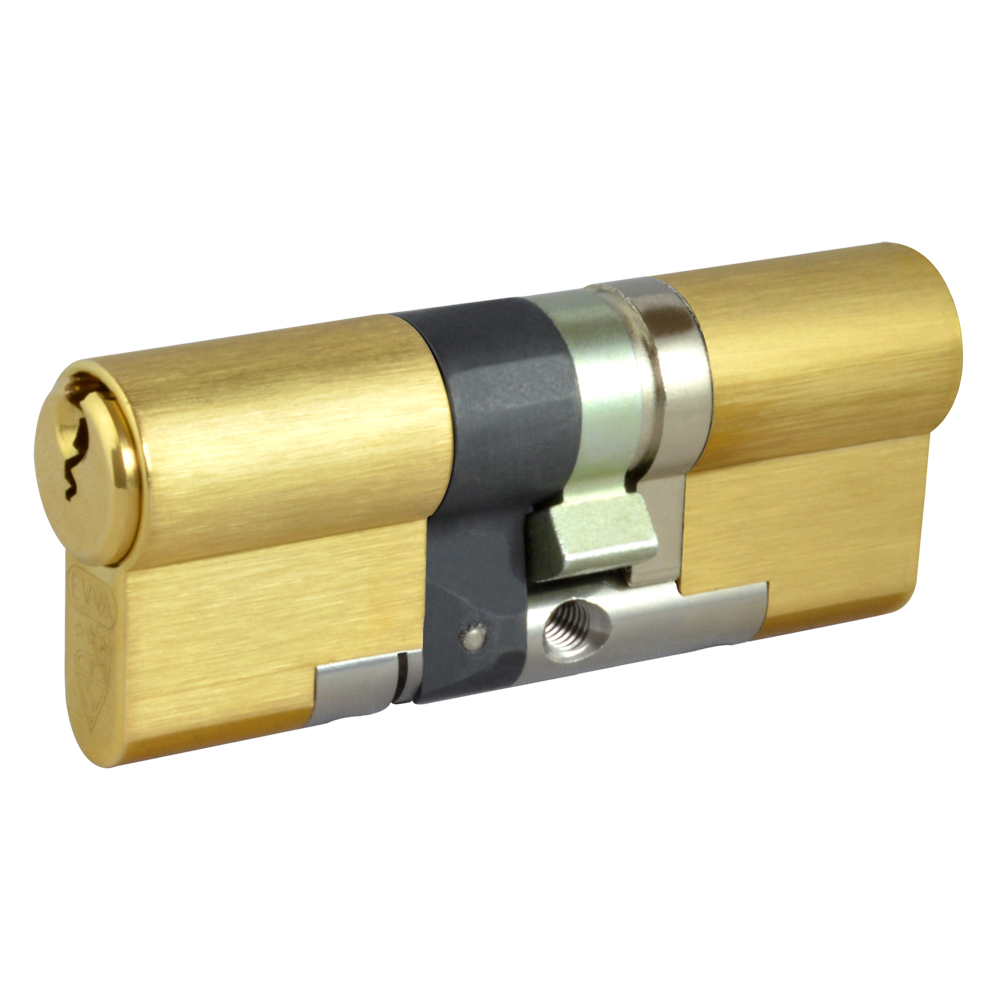 EVVA EPS 3* Snap Resistant Euro Double Cylinder 77mm 41Ext-36-10-31 Keyed To Differ 21B - Polished Brass