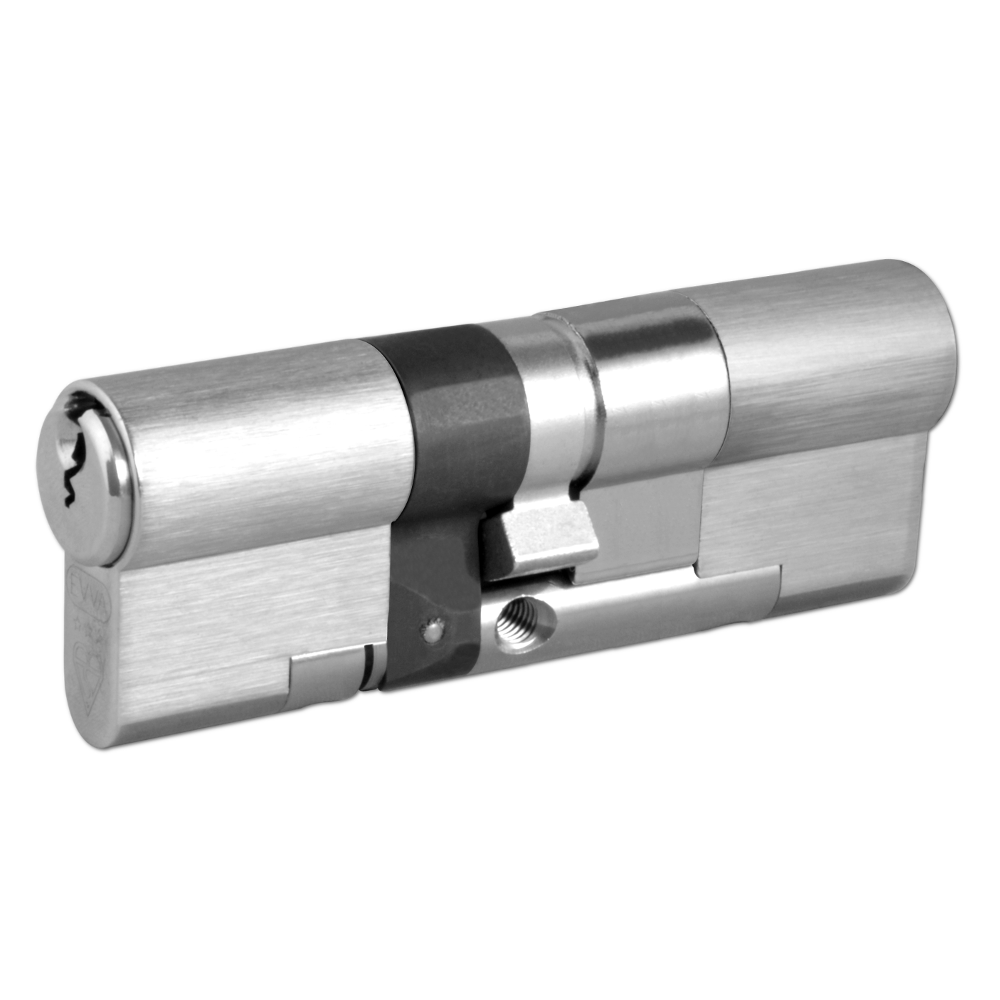 EVVA EPS 3* Snap Resistant Euro Double Cylinder 87mm 41Ext-46 36-10-41 Keyed To Differ 21B - Nickel Plated