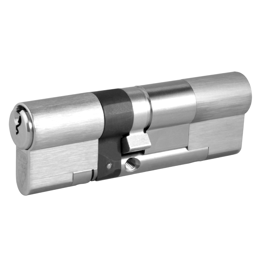 EVVA EPS 3* Snap Resistant Euro Double Cylinder 92mm 41Ext-51 36-10-46 Keyed To Differ 21B - Nickel Plated