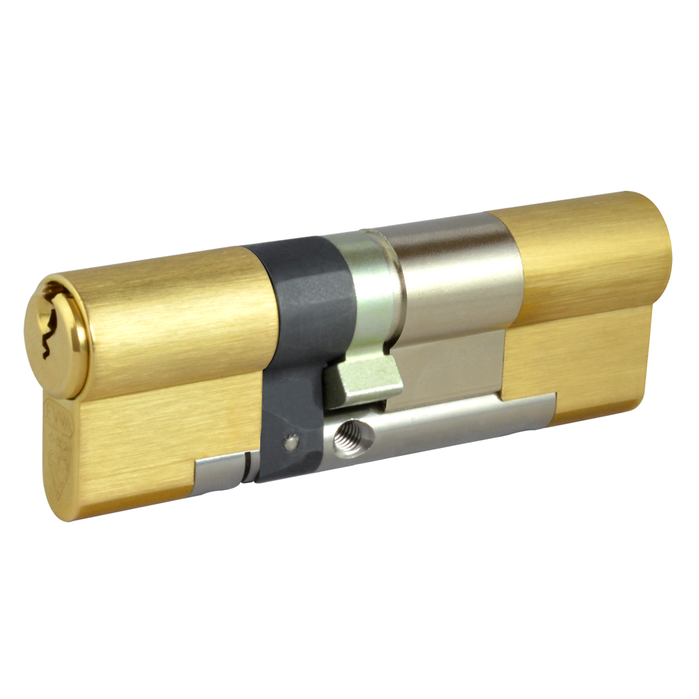 EVVA EPS 3* Snap Resistant Euro Double Cylinder 92mm 41Ext-51 36-10-46 Keyed To Differ 21B - Polished Brass