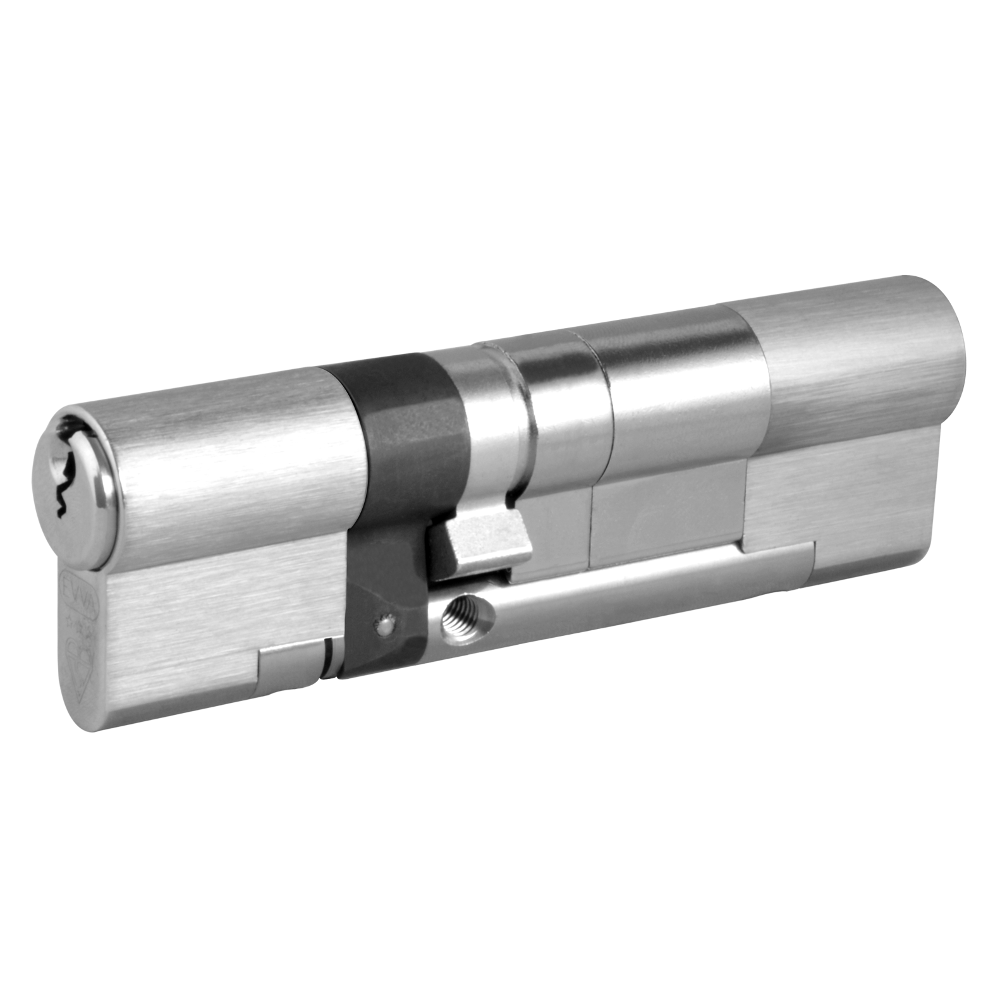 EVVA EPS 3* Snap Resistant Euro Double Cylinder 102mm 41Ext-61 36-10-56 Keyed To Differ 21B - Nickel Plated