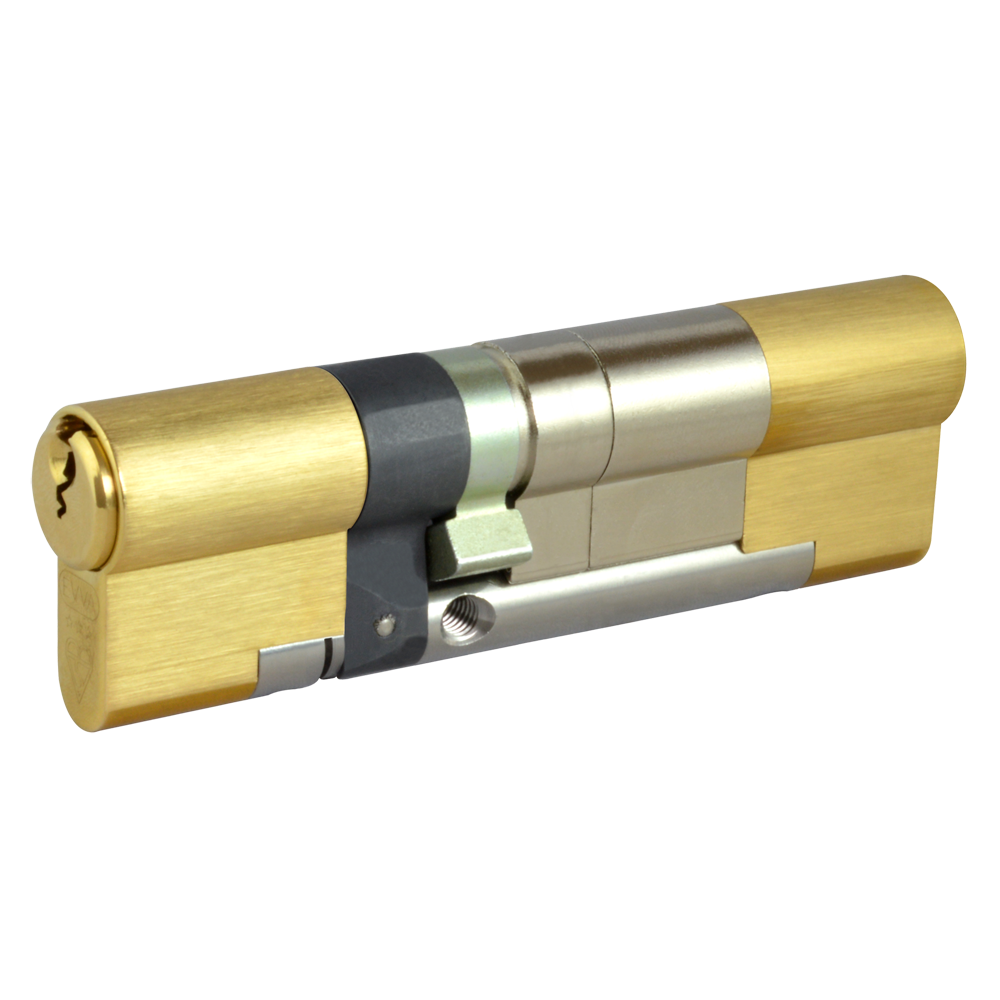 EVVA EPS 3* Snap Resistant Euro Double Cylinder 102mm 41Ext-61 36-10-56 Keyed To Differ 21B - Polished Brass