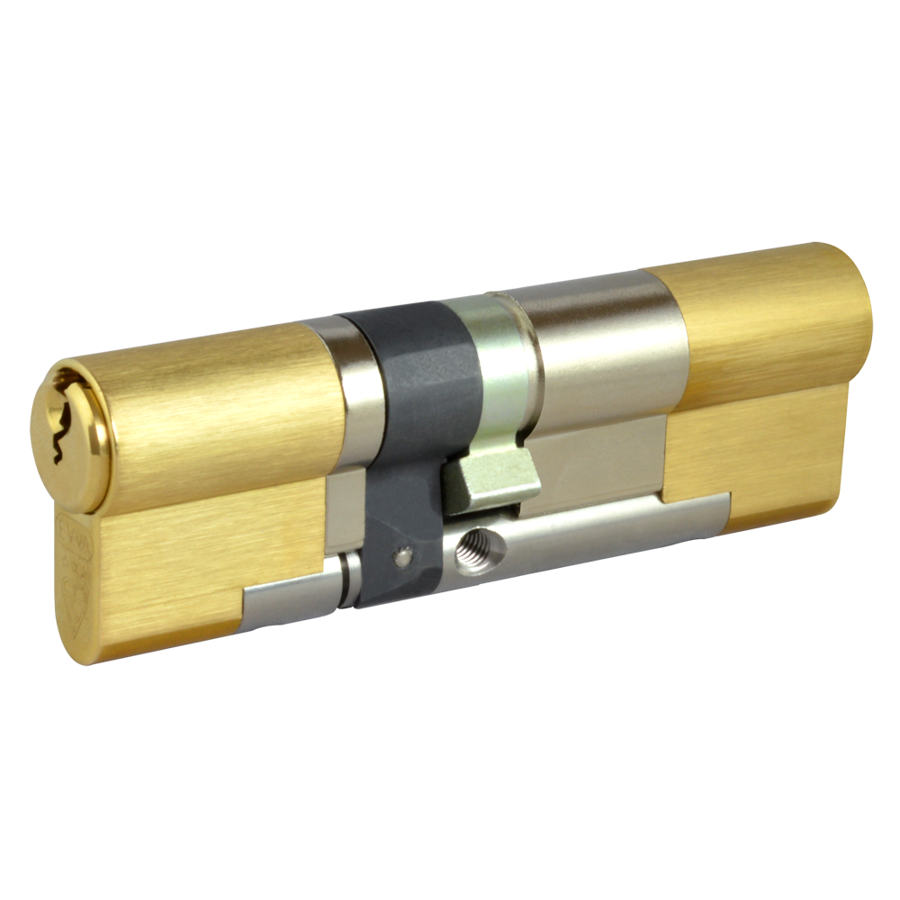 EVVA EPS 3* Snap Resistant Euro Double Cylinder 97mm 46Ext-51 41-10-46 Keyed To Differ 21B - Polished Brass
