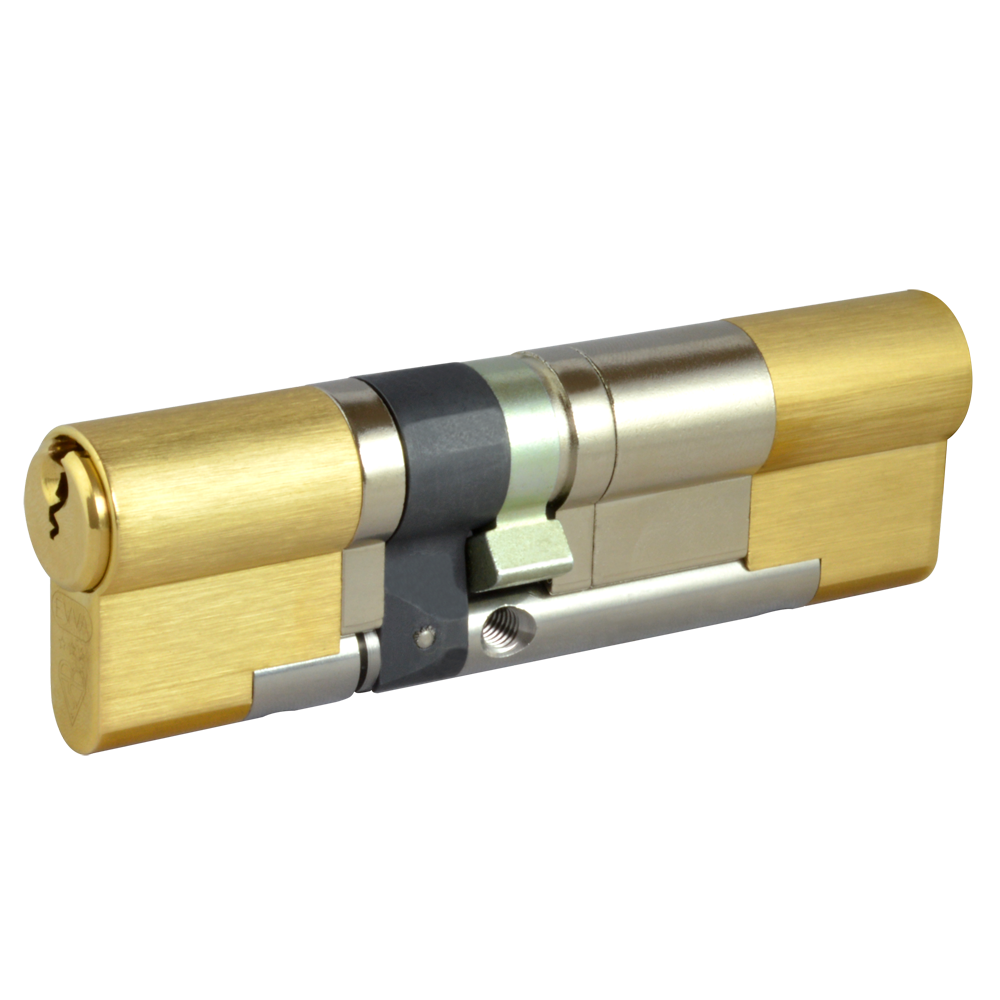 EVVA EPS 3* Snap Resistant Euro Double Cylinder 102mm 46Ext-56 41-10-51 Keyed To Differ 21B - Polished Brass