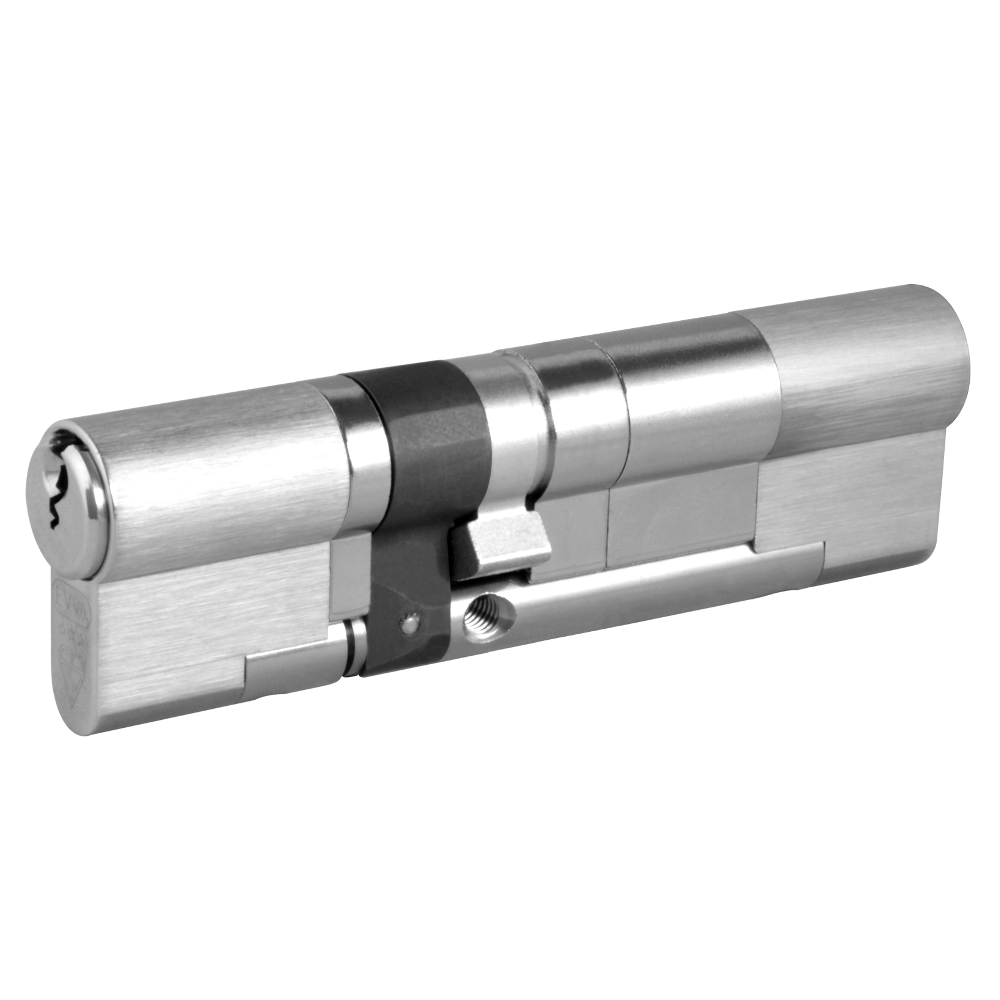 EVVA EPS 3* Snap Resistant Euro Double Cylinder 107mm 46Ext-61 41-10-56 Keyed To Differ 21B - Nickel Plated