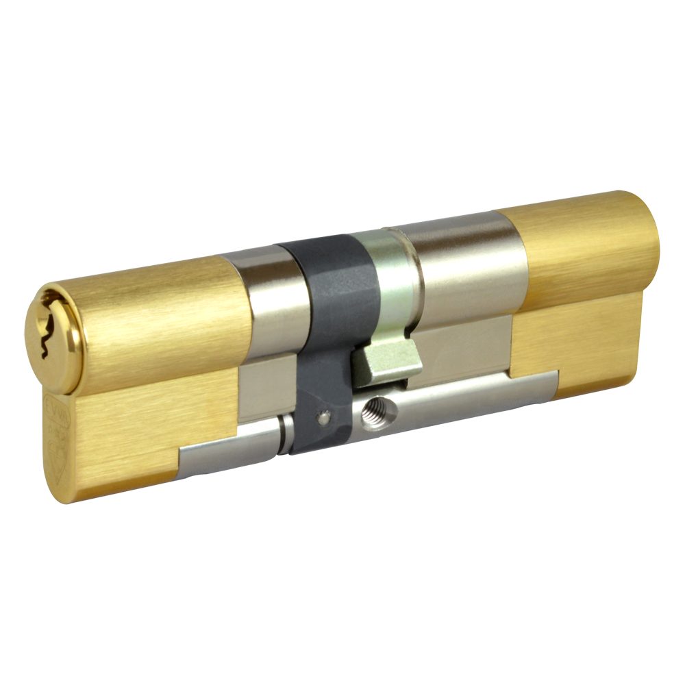 EVVA EPS 3* Snap Resistant Euro Double Cylinder 102mm 51Ext-51 46-10-46 Keyed To Differ 21B - Polished Brass
