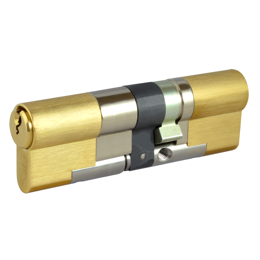 EVVA EPS 3* Snap Resistant Euro Double Cylinder 92mm 56Ext-36 51-10-31 Keyed To Differ 21B - Polished Brass