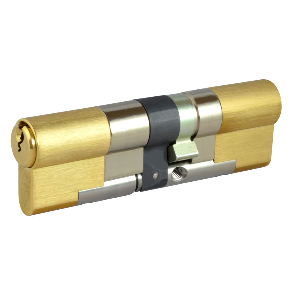 EVVA EPS 3* Snap Resistant Euro Double Cylinder 97mm 56Ext-41 51-10-36 Keyed To Differ 21B - Polished Brass