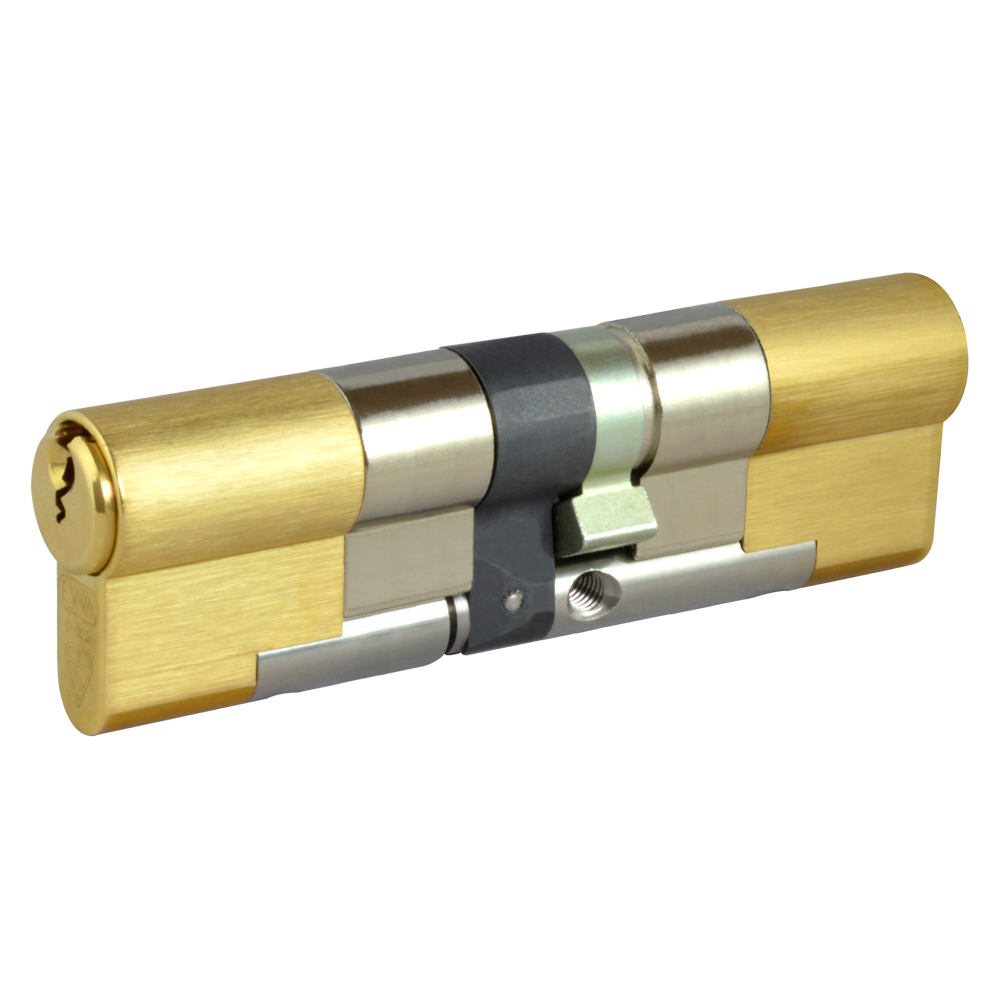 EVVA EPS 3* Snap Resistant Euro Double Cylinder 102mm 56Ext-46 51-10-41 Keyed To Differ 21B - Polished Brass