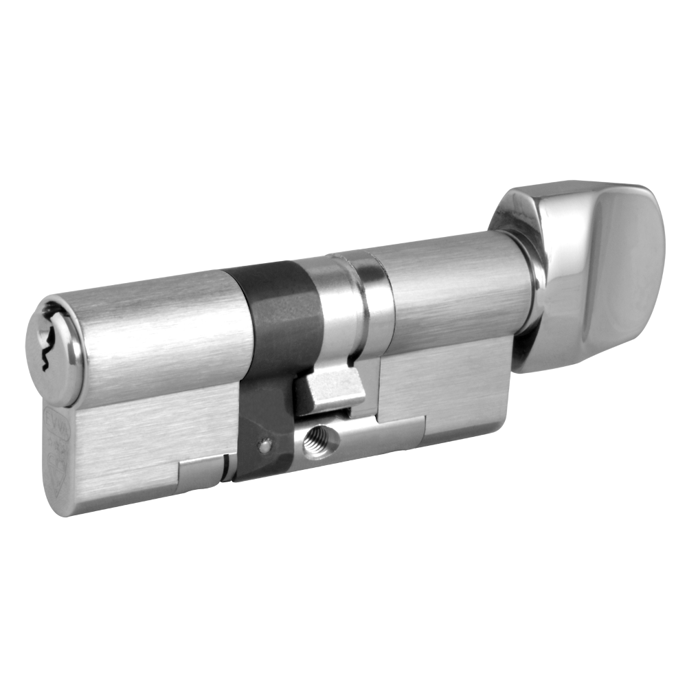 EVVA EPS 3* Anti-Snap Euro Key & Turn Cylinder KD 21B 77mm 41Ext-T36 36-10-T31 - Nickel Plated