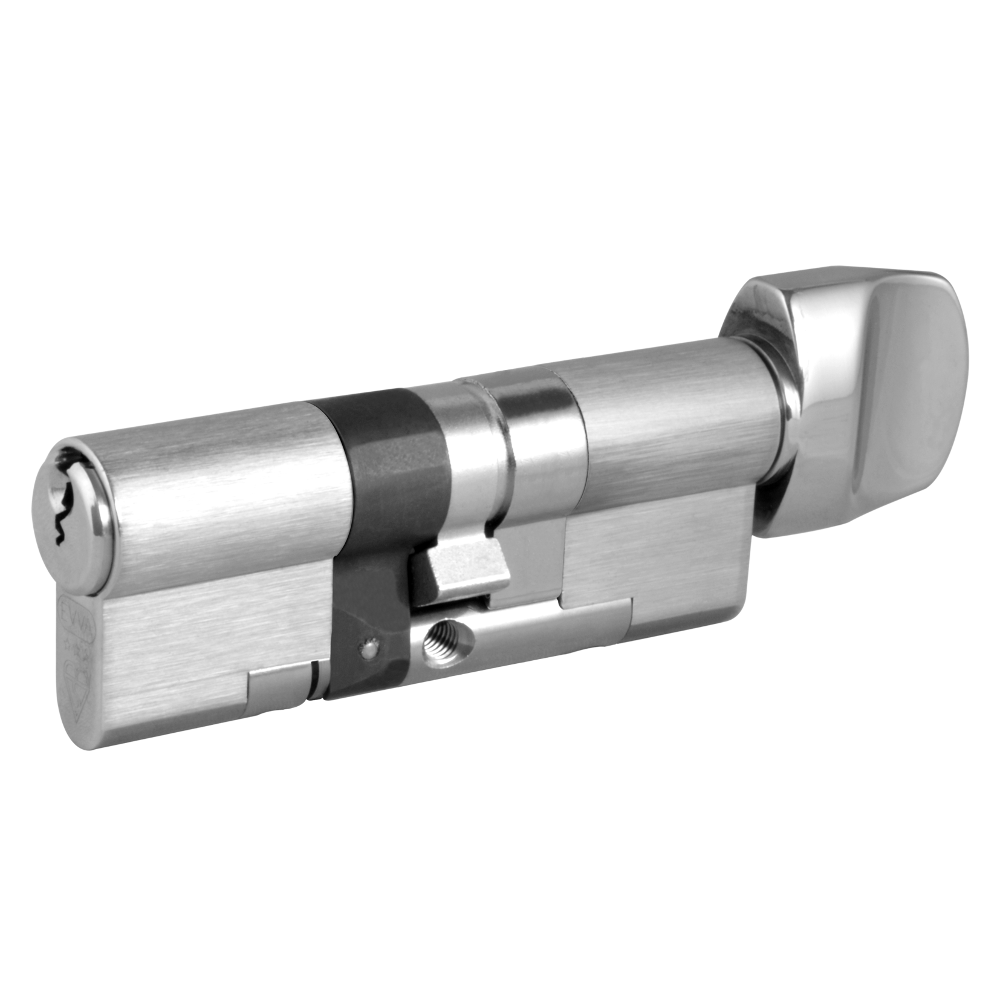 EVVA EPS 3* Anti-Snap Euro Key & Turn Cylinder KD 21B 82mm 41Ext-T41 36-10-T36 - Nickel Plated
