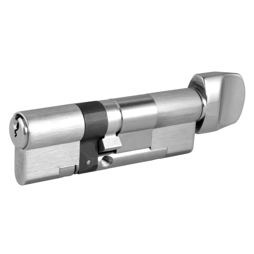 EVVA EPS 3* Anti-Snap Euro Key & Turn Cylinder KD 21B 92mm 41Ext-T51 36-10-T46 - Nickel Plated