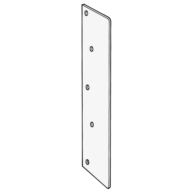 KICKSTOP AT2 Large Anti-Thrust Plate AT2 No Keyway Satin Silver - Satin Chrome