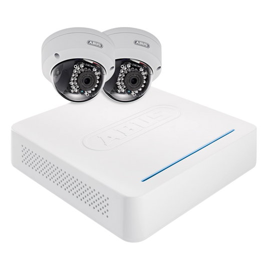 ABUS TVVR36200 LAN CCTV Kit 1TB, App & 2 Dome Cameras TVVR36200 Dome x2 - White