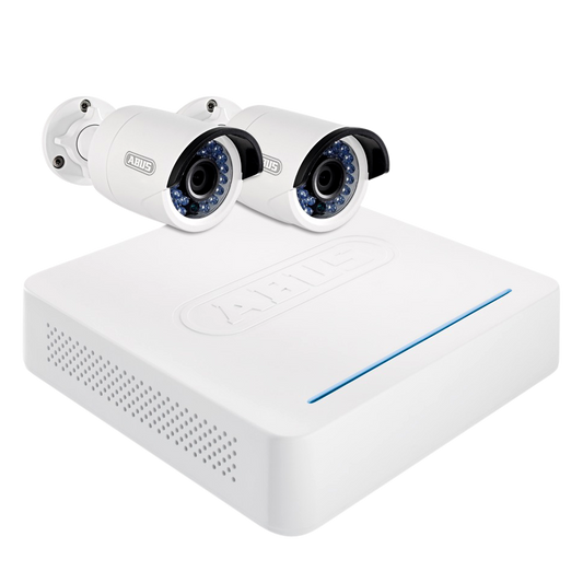 ABUS TVVR36210 LAN CCTV Kit 1TB, App & 2 Bullet Cameras TVVR36210 Bullet x2 - White
