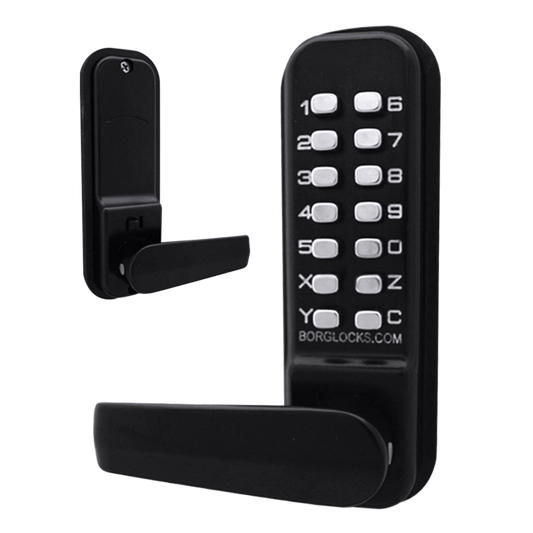 BORG LOCKS BL4401 Wooden Gate Digital Lock With Optional Holdback BL4401MG - Black (Marine Grade Pro)