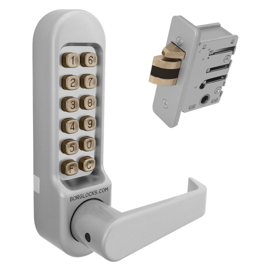 BORG LOCKS BL5402 Digital Lock With Inside Handle And 28mm Latch BL5402 - Satin Chrome