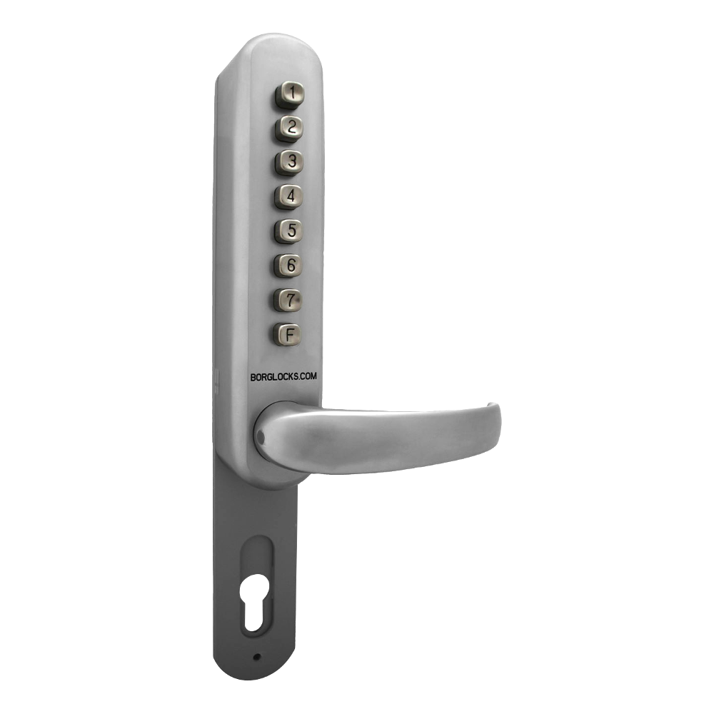 BORG LOCKS BL6100 Narrow Style Digital Lock With UPVC Extension Satin Chrome