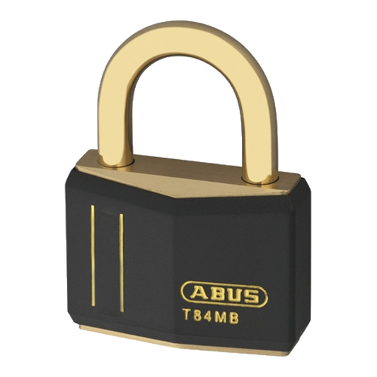 ABUS T84MB Series Brass Open Shackle Padlock 43mm Brass Shackle Keyed To Differ O1040 T84MB/40 - Black