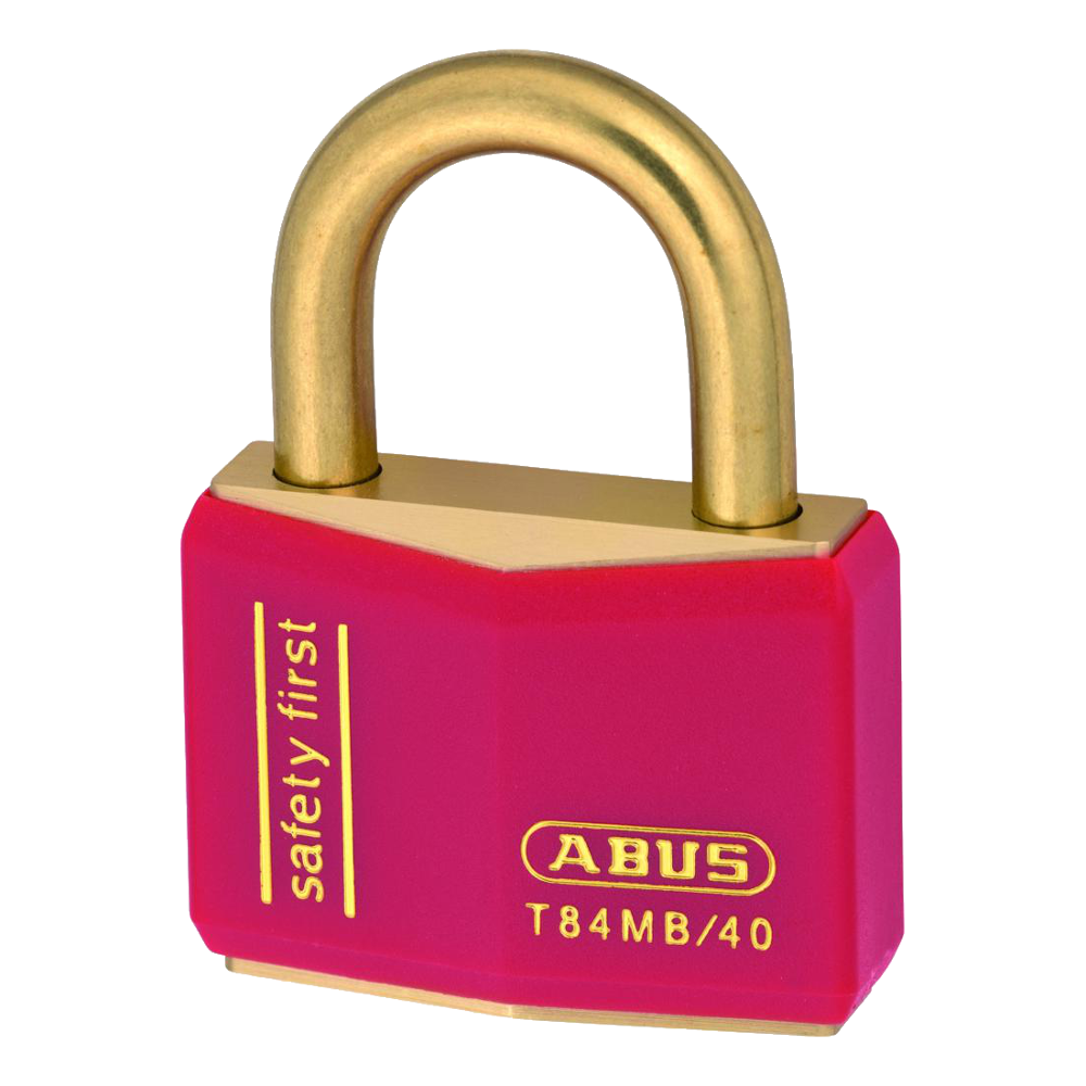 ABUS T84MB Series Brass Open Shackle Padlock 43mm Brass Shackle Keyed To Differ 22715 T84MB/40 - Red