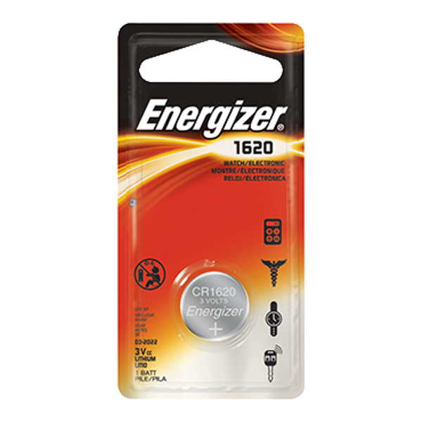 ENERGIZER CR1620 3V Lithium Coin Cell Battery CR1620
