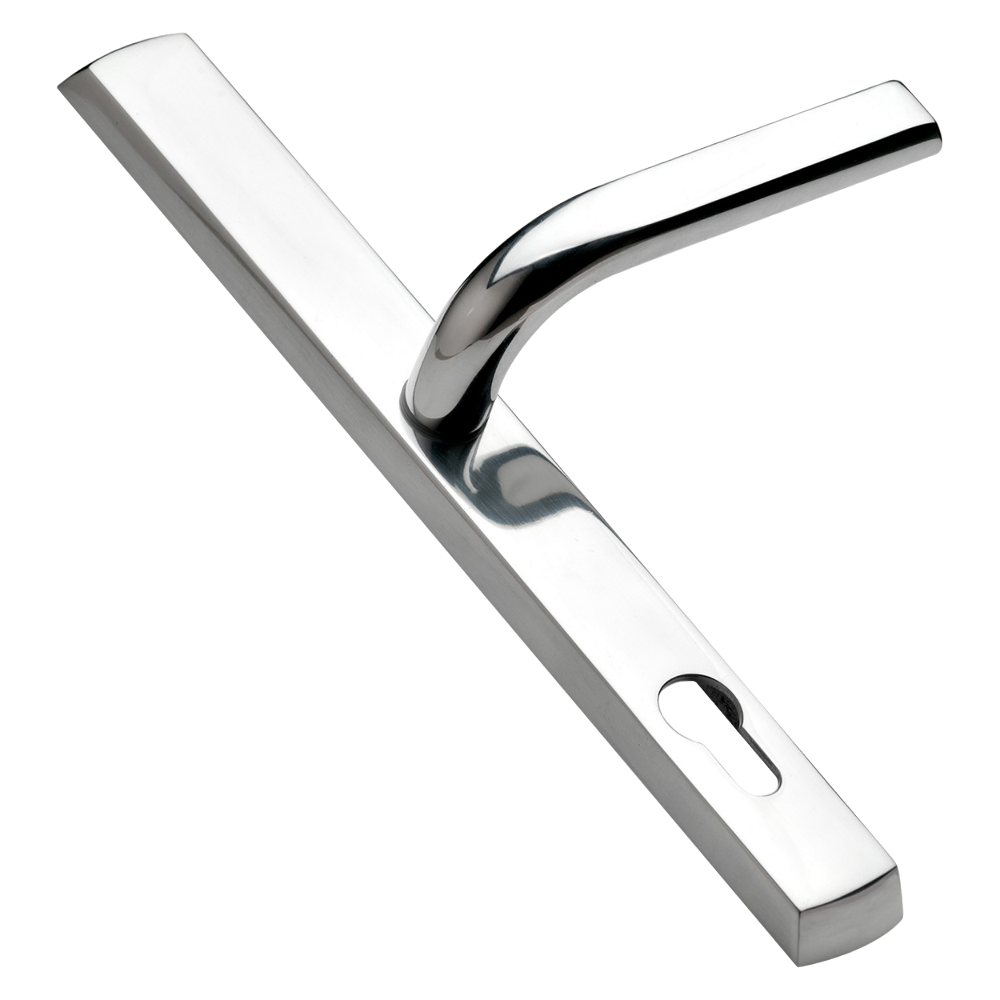 LOXTA 92 Lever UPVC Furniture - 278mm Backplate Polished Silver