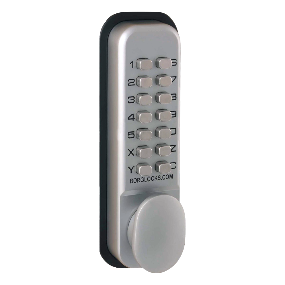 BORG LOCKS BL2201 Digital Lock With Optional Holdback Inside Handle And 60mm Latch BL2201 - Stainless Steel