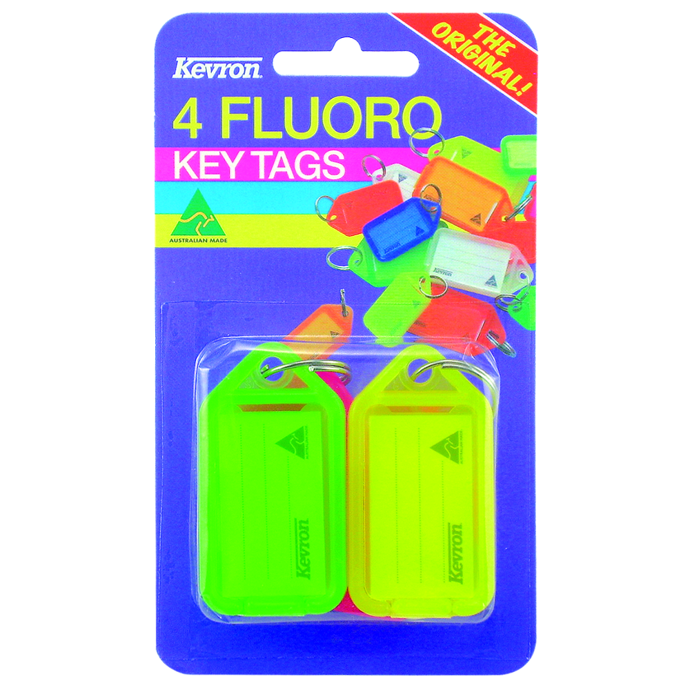 KEVRON ID38 Fluorescent Tags Blister Pack 4 pcs 4 pcs - Assorted Fluorescent