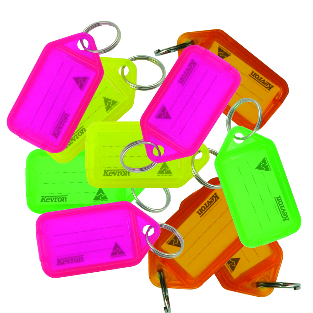 KEVRON ID38 Tags Bag of 50 Assorted Colours Fluorescent Assorted Fluorescent