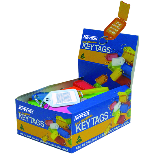KEVRON ID30 Giant Tags Display Box 50pcs Assorted Colours x 50 - Assorted Colours
