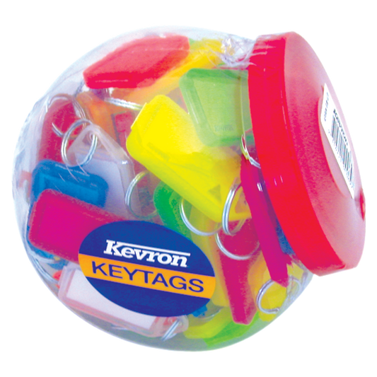 KEVRON ID30 Giant Tags Display Tub 70pcs Assorted Colours x 70 - Assorted Colours