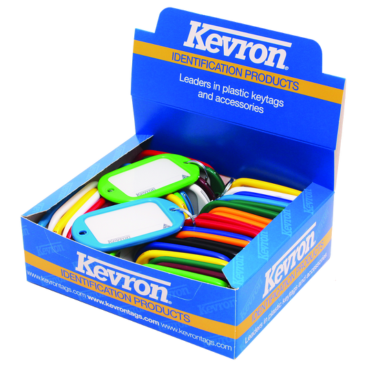 KEVRON ID10 Jumbo Key Tags Tub of 40 Assorted Colours x 40 - Assorted Colours