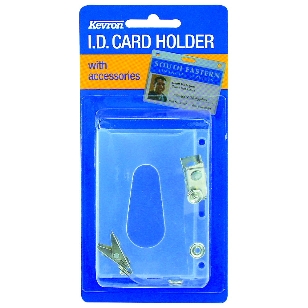 KEVRON ID1013 CL Clear Card Holder with Clips Clear