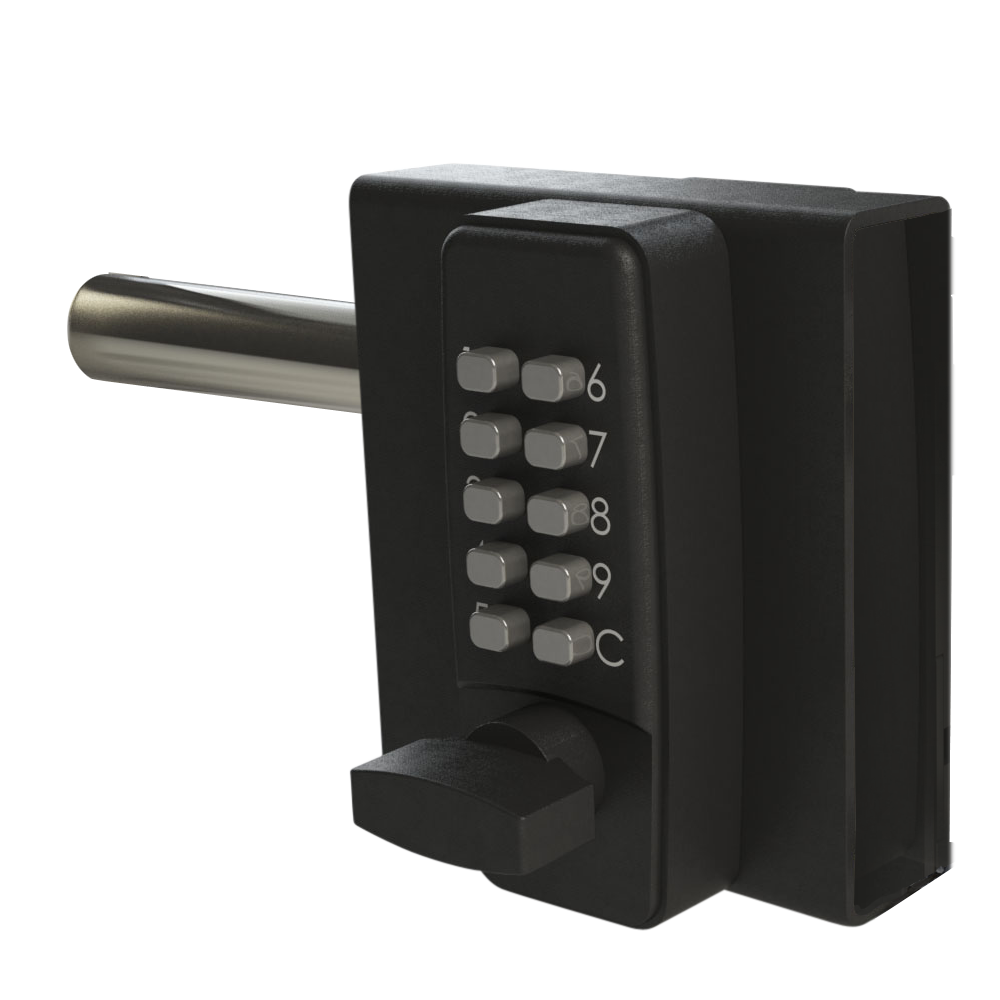 GATEMASTER DGLS Single Sided Handed Digital Gate Lock Right Handed DGLS01R 10mm 30mm - Black