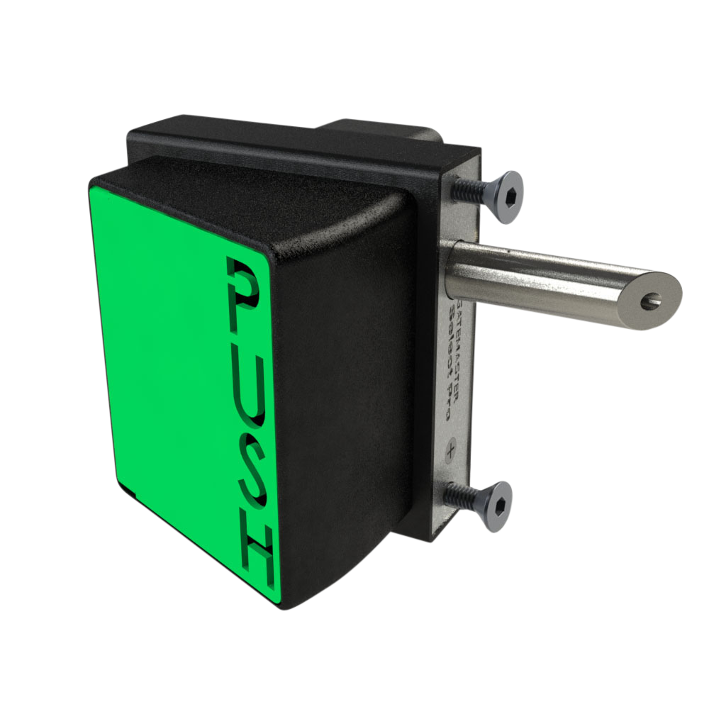 GATEMASTER SBQEDGL Bolt On Digital Exit Pushpad Right Handed SBQEDGLR02 40mm 60mm - Black & Green