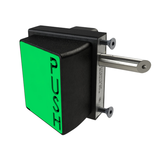 GATEMASTER SBQEDGL Bolt On Digital Exit Pushpad Right Handed SBQEDGLR02 40mm 60mm - Black & Green