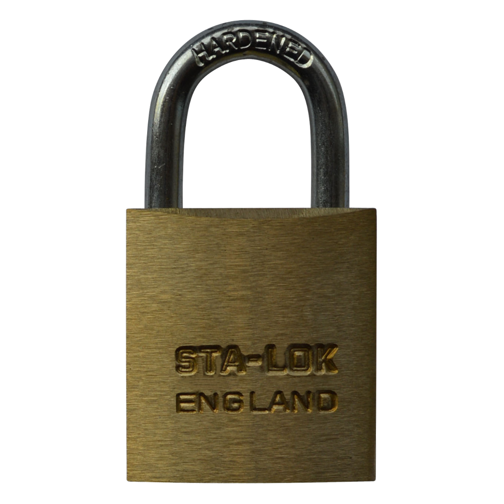 B&G STA-LOCK C Series Brass Open Shackle Padlock - Steel Shackle 25mm Keyed To Differ C100 - Brass