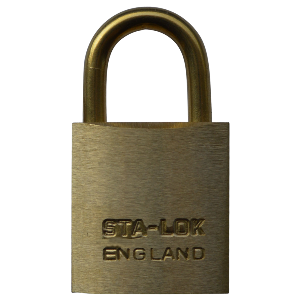 B&G STA-LOCK C Series Brass Open Shackle Padlock - Brass Shackle 25mm Keyed To Differ C100BS - Brass