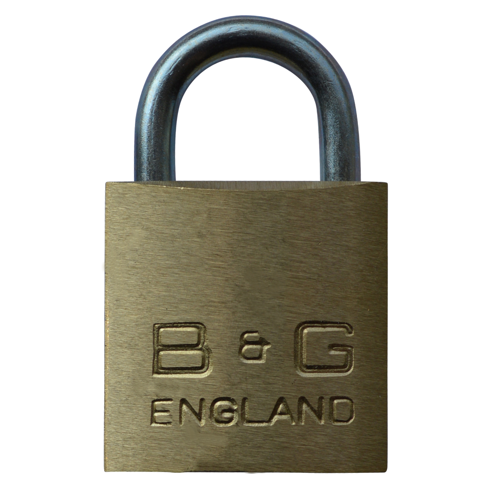 B&G Warded Brass Open Shackle Padlock - Steel Shackle 32mm Keyed Alike `D4` D101 - Brass