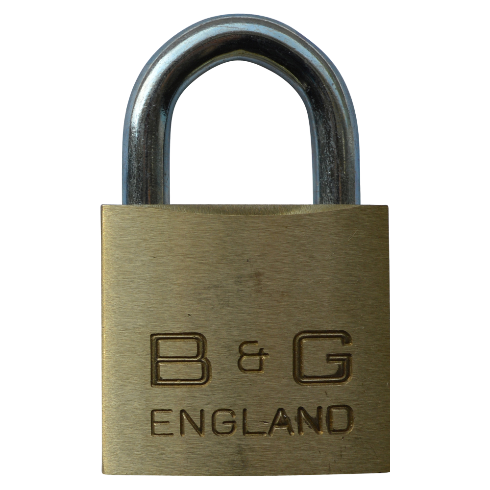 B&G Warded Brass Open Shackle Padlock - Steel Shackle 38mm Keyed Alike `D4` D102 - Brass
