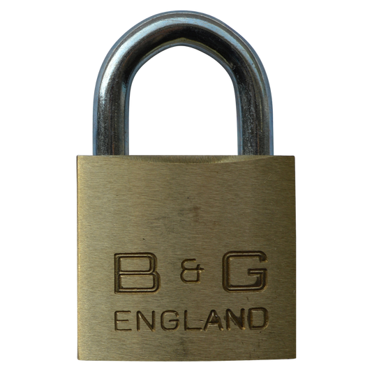 B&G Warded Brass Open Shackle Padlock - Steel Shackle 38mm Keyed Alike `D4` D102 - Brass