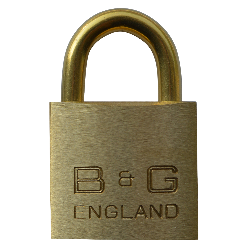 B&G Warded Brass Open Shackle Padlock - Brass Shackle 38mm Keyed Alike `D4` D102B - Brass