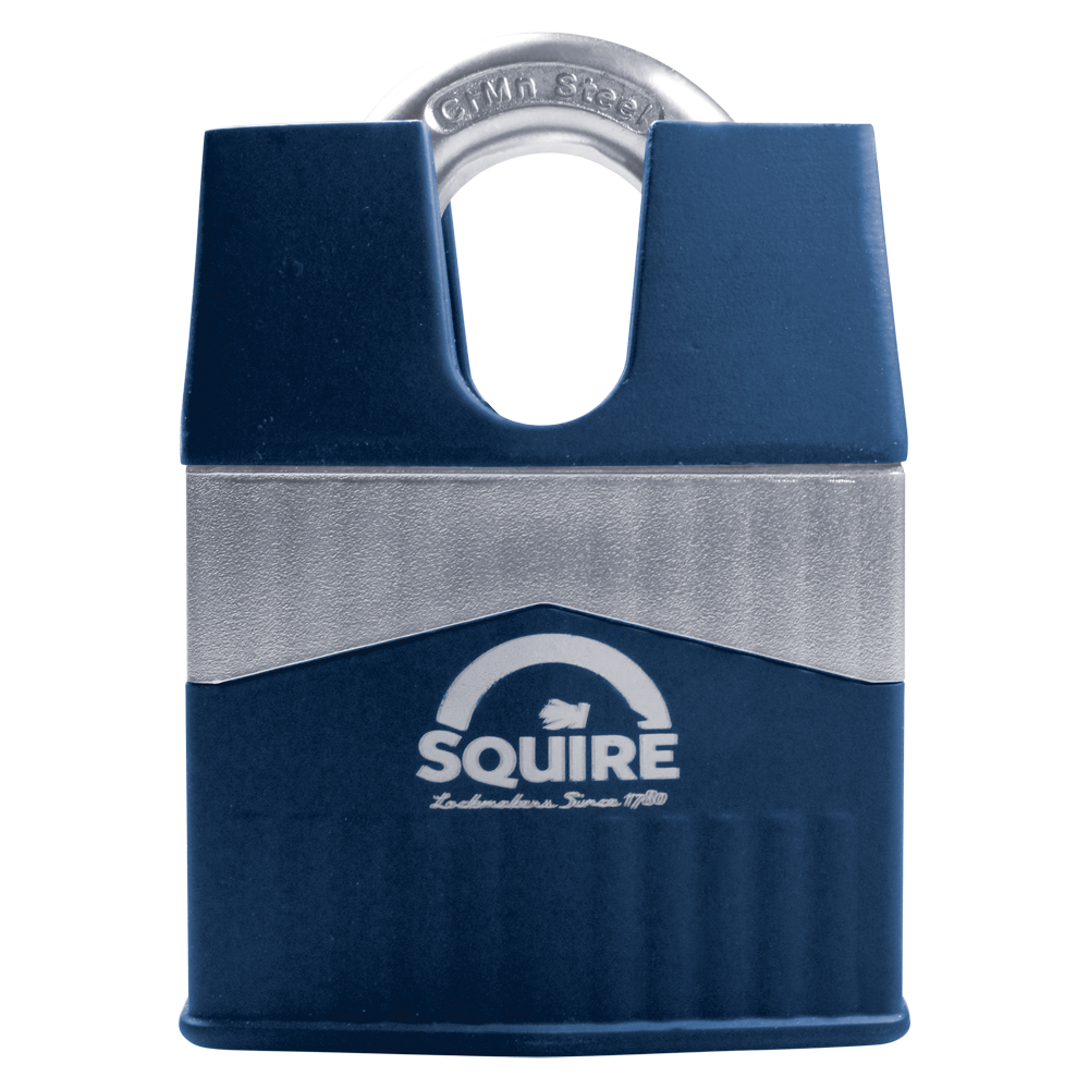 SQUIRE Warrior Closed Shackle Padlock Key Locking 65mm - Blue & Silver