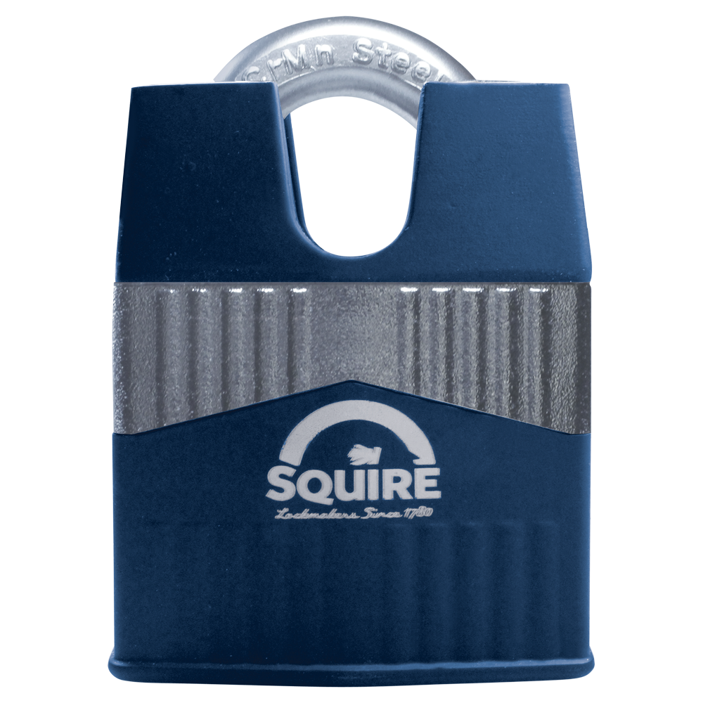 SQUIRE Warrior Closed Shackle Padlock Key Locking 55mm - Blue & Silver