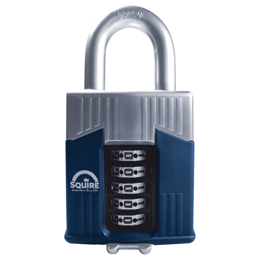 SQUIRE Warrior Open Shackle Combination Padlock 65mm Pro - Blue & Silver